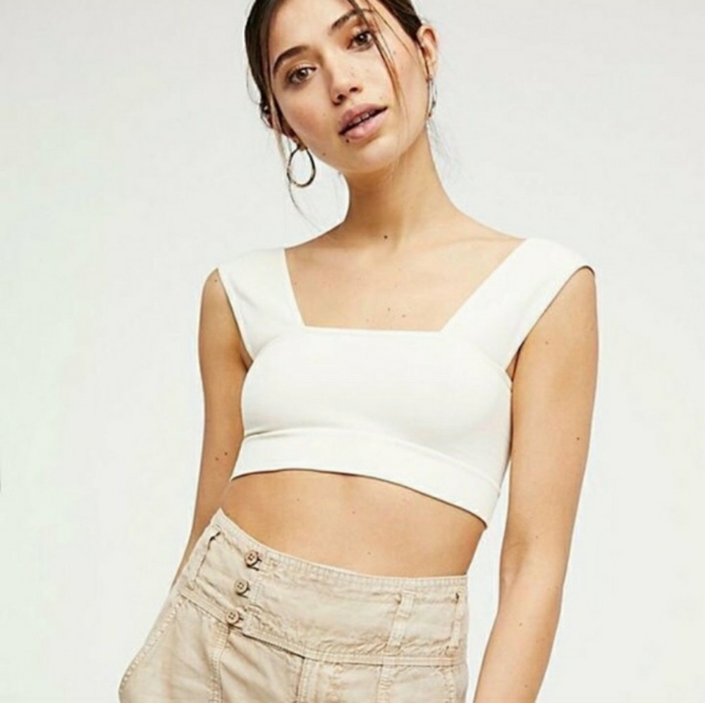 NWOT Free People Ivory Crop Top (M/L)